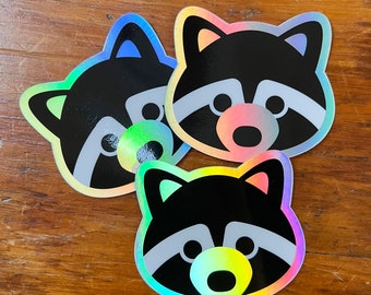 Holographic Raccoon sticker
