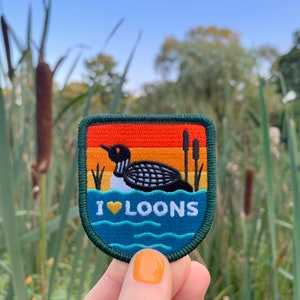 Loon Patch I heart loons with optional membership kit image 2