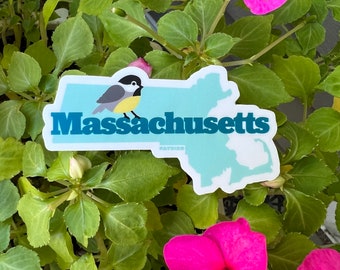 Massachusetts Chickadee State Bird vinyl sticker (3 inches)