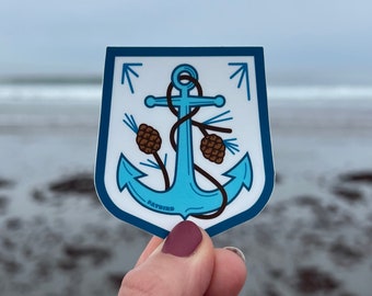 Anchor and Pinecones Vinyl Sticker