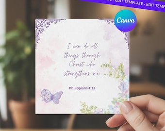 Large Size Bible Scripture Memory Card Printable, Digital Download for Faith and Learning, Family Scripture Memory Cards