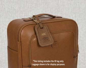 Bric's leren handgemaakte ID-tag | Aanpasbaar vervangend bagagelabel