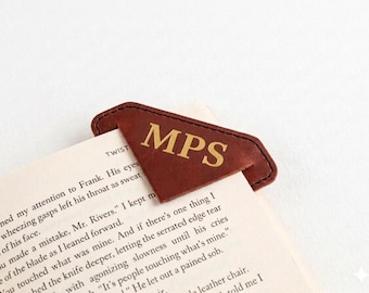 Bladwijzerset van premium plantaardig gelooid leer in diamantvorm – gepersonaliseerd cadeau voor boekenliefhebbers