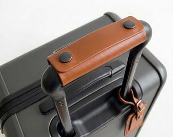 Gepersonaliseerde leren handvatomslag – bagage- en tashandvathoes, aangepaste grip, minimaal reisaccessoire