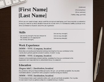 Plantilla de CV minimalista (DOCX editable, universal para cualquier trabajo) / CV profesional ATS