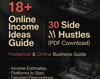 Online Income Ideen Guide | 30 Side Hustles (PDF Download)