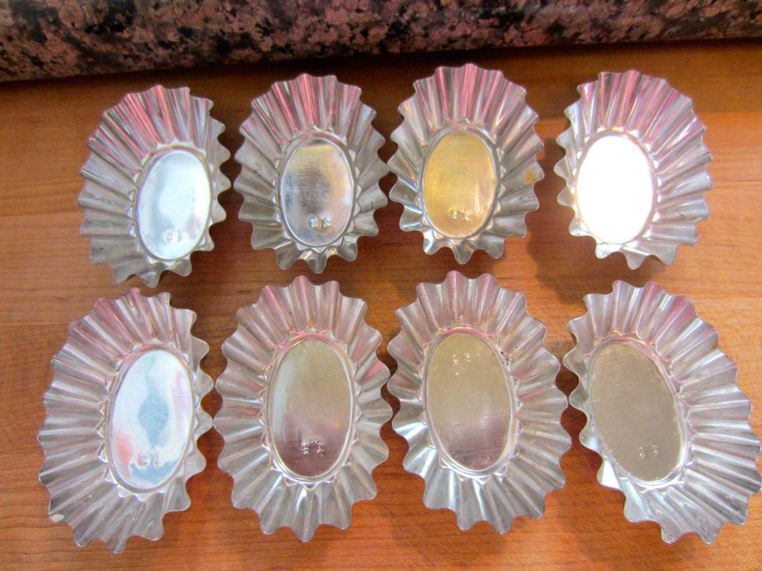 Vintage Mini Tartlet Pans Fluted Oval Tartlet Pans