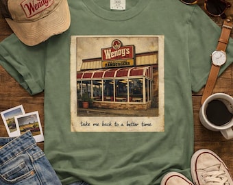 Camiseta vintage de Wendy's, camiseta gráfica retro de los 90, ropa con estilo retro.