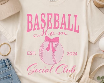 Camiseta de béisbol para mamás de equipo, camiseta gráfica para club social, camiseta unisex cómoda.