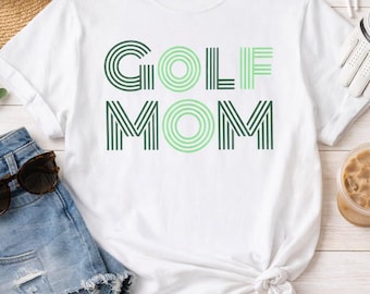 Camiseta para mamás golfistas, camiseta retro con texto para mujer, algodón suave, corte relajado.