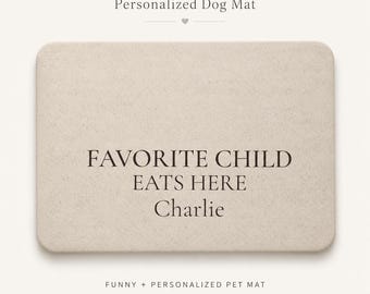 Personalized Pet Food Mat, Custom Dog Bowl Mat, Cat Feeding Mat, Neutral Pet Gift, Non-Slip Pet Placemat for Puppies & Cats