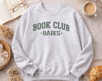 ras du cou Book Club Babes | Pull lecteur de style universitaire