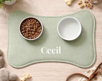 Tapete de comida para perros personalizado / Mantel individual para cuenco personalizado / Almohadilla antideslizante para comida para mascotas