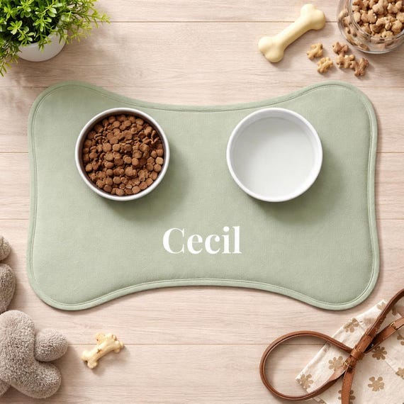 Personalized Dog Feeding Mat | Custom Bowl Placemat | Non-Slip Pet Food Pad