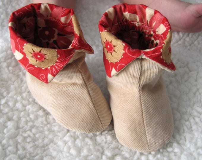 Booties in 7 Sizes Fabric Baby Shoes Sewing Pattern Etsy Canada