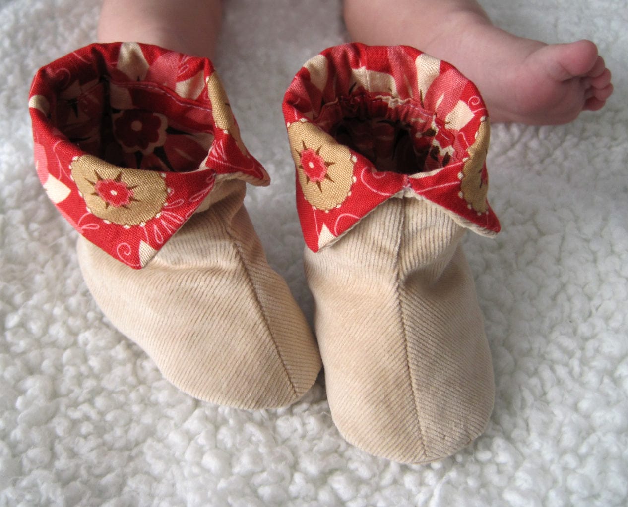 Fabric Baby Booties Etsy