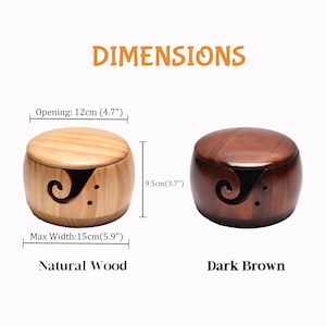 Bol en fil de bois personnalisé avec couvercle, support à tricoter fleur personnalisé pour le mois de naissance, bol au crochet gravé, cadeau de Saint-Valentin pour tricoteuse image 3