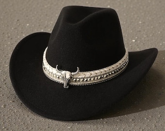 Kapelusz kowbojski unisex, modny kapelusz w stylu western, prezent ślubny dla niej