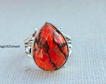 Sponge coral Ring Statement Ring 925 Silver Sterling