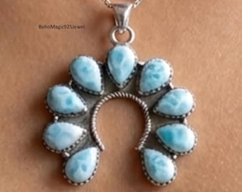 Larimar Pendant, 925 Sterling Silver Jewelry, Handmade Jewelry