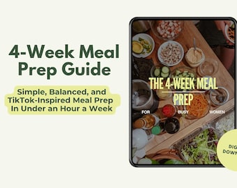 4-Week Meal Prep Guide | Weekly Meal Plan Template (Digital Download)