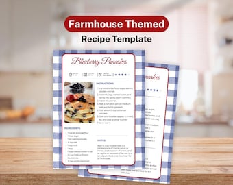 Farmhouse Recipe Template | Editable Canva Cookbook Page (Digital Download)