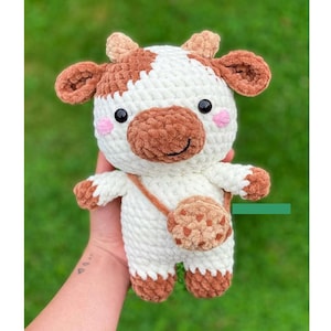 Crochet Pattern - Chubby Milky Cow crochet milk cow pattern cute farm animal