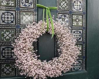 Large Pink Spring Wreath | Baby’s Breath Gypsophilia