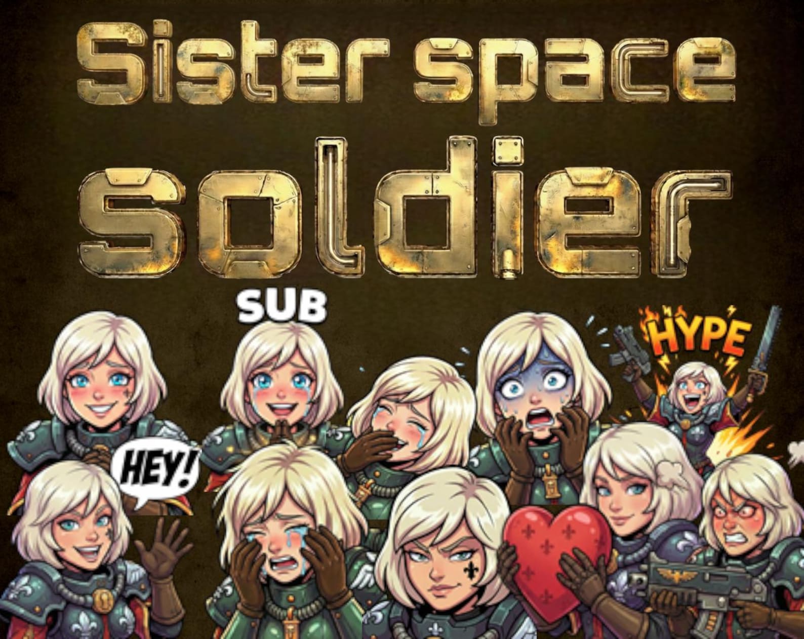 Twitch-Emotes | Weltraumsoldatin aus „10 Sisters“ | 112x112 | Fanart ...