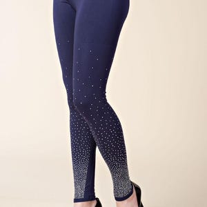 New Vocal rhinestone embellished pants leggings dressy concert party (SM-4X) holiday (5-colors)