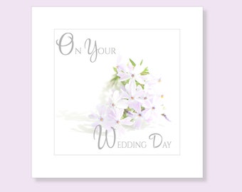 Marriage Card | On Your Wedding Day Card | Floral Wedding Card | Happy Couple Card | Flower Wedding Card | To You Both | Wedding Day Card