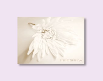 Carte d'anniversaire florale pour elle | Chrysanthème | carte florale | florale | carte d'anniversaire fleur | Carte de voeux | Carte pour femme