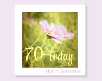 70e anniversaire pour femme | Carte soixante-dix pour elle | Carte d'anniversaire soixante-dix | Carte d'anniversaire 70 pour femme | Carte florale d'âge pour jardinier
