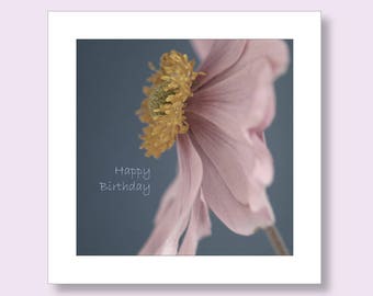 Carte d'anniversaire avec des fleurs | Carte pour jardinier | Carte d'anémone japonaise | Carte d'anniversaire florale | Carte de fleurs | Carte pour elle | Cartes féminines