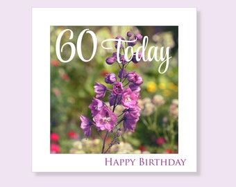 60th Birthday Card for Women | Flower 60th Card | Age 60 Card | 60 Birthday Card for Her | Floral 60th Card | Sixty Card