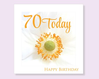 70th Birthday Card for Ladies | 70 Card for Women | Friend Card | 70 Birthday Card for Women | Flower Birthday Card for Her | Seventy Card