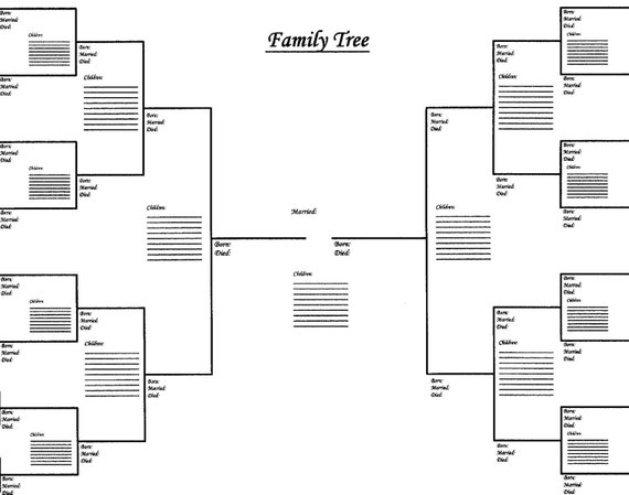 10 Pack of Large Family Tree Charts Bracket Style 18 X 24 