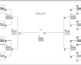 25 Pack of Large Family Tree Charts Bracket Style 60" x 24"