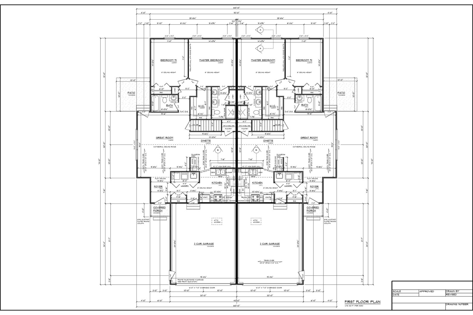 Full Set of Condominium / Duplex Building Plans 1,376 Sq Ft - Etsy