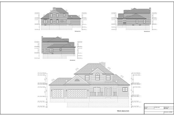 Full Set Of Two Story 4 Bedroom Building Plans 2159 Sq Ft