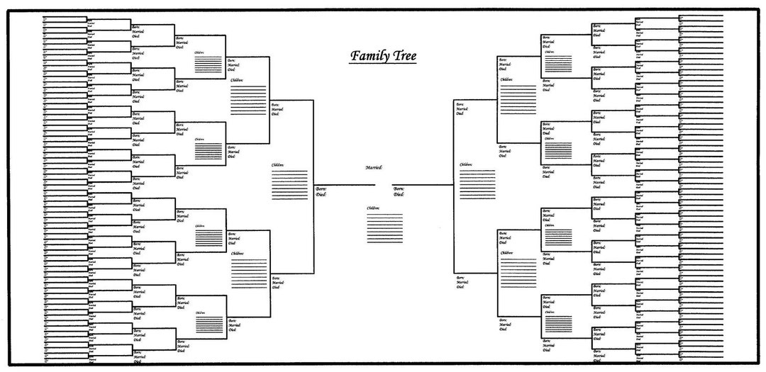 5-pack-of-large-family-tree-charts-bracket-style-48-x-24-etsy for Free Printable Genealogy Tree Chart 5 Pack of Large Family Tree Charts Bracket Style 48