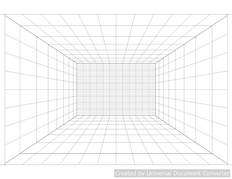 25 Pack of Large Interior Room Grid Layout 1 Point Perspective 36" X 24 ...