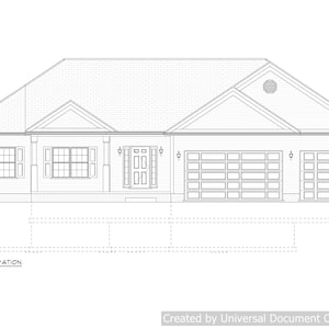 Full set of Single Story 3-bedroom building plans 1,960 sq ft