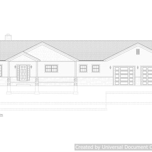 Full set of Single Story 3-bedroom building plans 1,774 sq ft