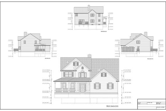 Full Set Of Two Story 4 Bedroom Building Plans 2 750 Sq Ft