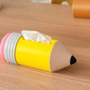 Soporte para lápices y cajas de pañuelos, decoración de escritorio impresa en 3D, accesorio para el aula.