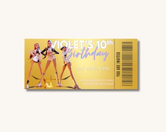 K-Pop Demon Hunters Birthday Invitation Ticket