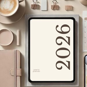 Agenda digitale e stampabile 2026 / Design minimalista e neutro