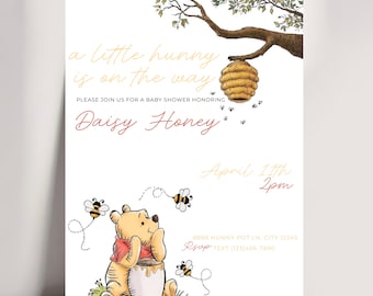 Winnie the Pooh Baby Shower Invitation | Gender Neutral Storybook Invite (Digital Download)
