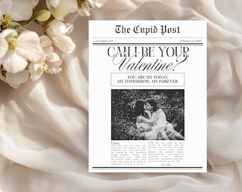 Vintage Newspaper Valentine Card | Romantic Love Letter (Printable)